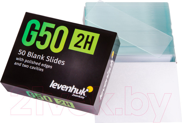 Изображение товара Набор стекол предметных Levenhuk G50 2H / 73809 (50шт)