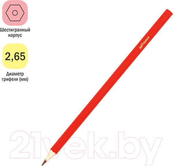 Изображение товара Набор цветных карандашей ArtSpace Монстрики / CP_41032 (24цв)