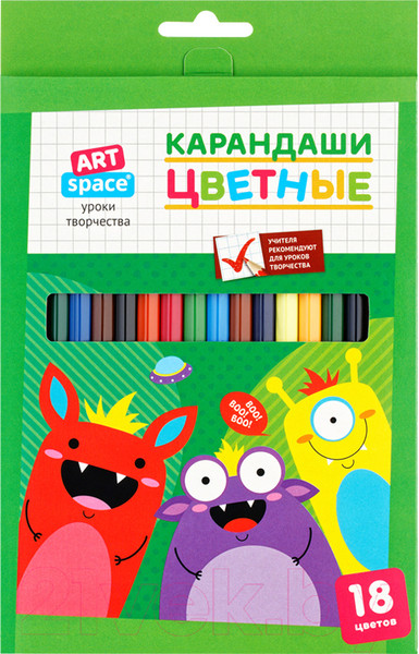 Изображение товара Набор цветных карандашей ArtSpace Монстрики / CP_41031 (18цв)
