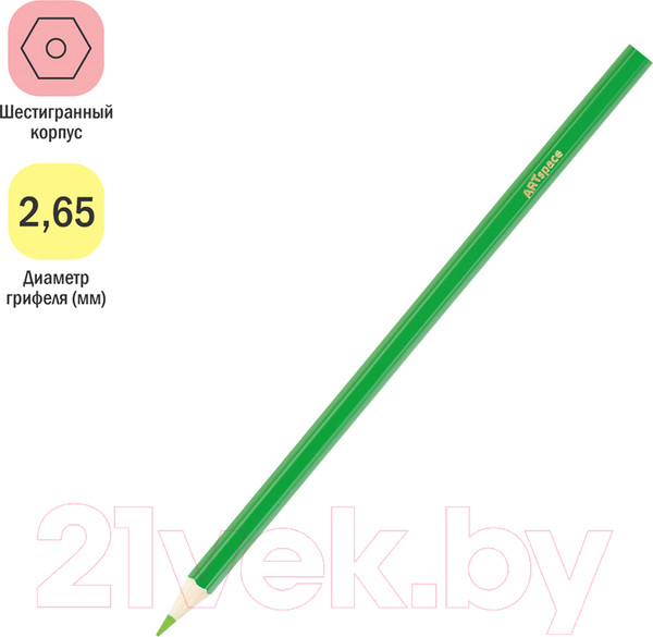 Изображение товара Набор цветных карандашей ArtSpace Монстрики / CP_41031 (18цв)