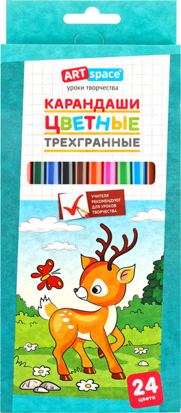 Изображение товара Набор цветных карандашей ArtSpace Лесные жители / CP_46638 (24цв)
