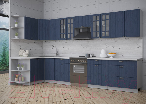 Изображение товара Кухонный гарнитур Интерлиния Берес 1.5x3.6 левая (дуб королевский/бискайская сосна)