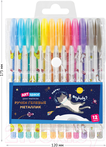 Изображение товара Набор гелевых ручек ArtSpace Космические приключения / GPSA12_53128 (12цв)