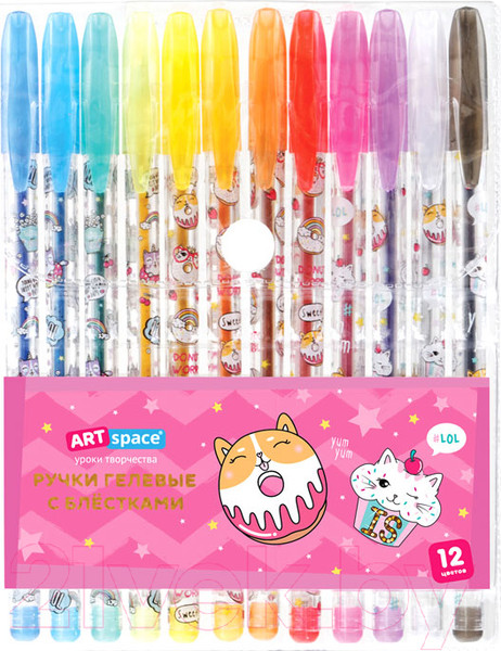 Изображение товара Набор гелевых ручек ArtSpace Кот-сластена / GPCC12_53043 (12цв)