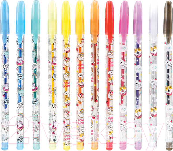 Изображение товара Набор гелевых ручек ArtSpace Кот-сластена / GPCC12_53043 (12цв)