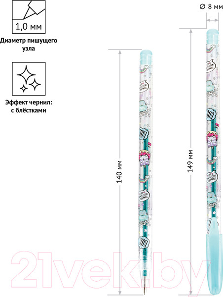 Изображение товара Набор гелевых ручек ArtSpace Кот-сластена / GPCC12_53043 (12цв)
