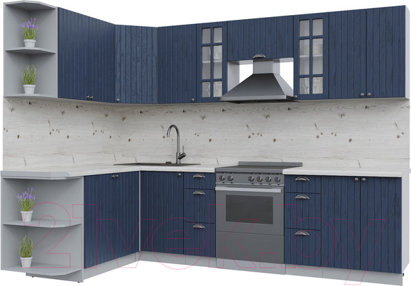 Изображение товара Кухонный гарнитур Интерлиния Берес 1.7x2.8 левая (дуб королевский/бискайская сосна)