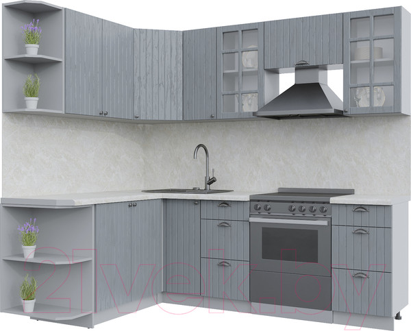 Изображение товара Кухонный гарнитур Интерлиния Берес 1.7x2.3 левая (дуб серый/опал светлый)