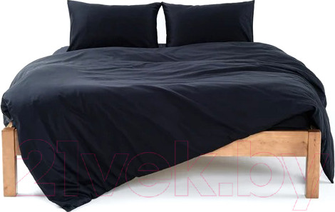 Изображение товара Комплект постельного белья GoodNight Сатин Делюкс Евро / 267078 (черный)