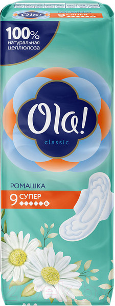Изображение товара Прокладки гигиенические Ola! Silk Sense Classic Wings Super Толстые Ромашка (9шт)