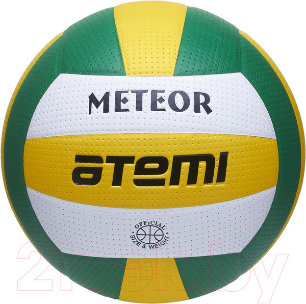 Изображение товара Мяч волейбольный Atemi Meteor (зеленый/жёлтый/белый)