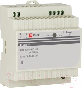 Изображение товара Стабилизатор напряжения EKF DR-30W-24 PROxima