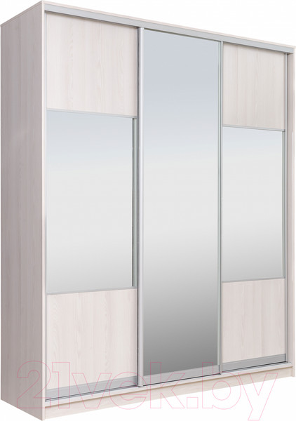 Изображение товара Шкаф-купе Рэйгрупп 233 YYX Elgon РГ-01.06 (ясень снежный/хром)