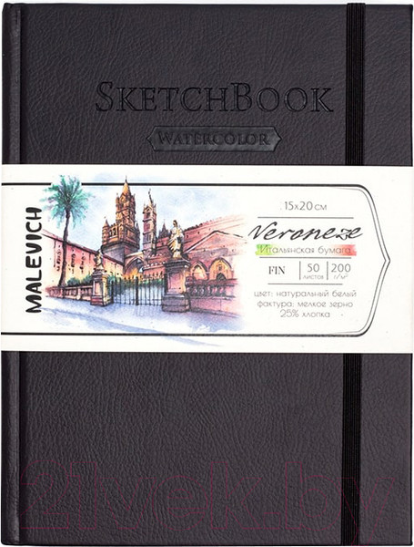 Изображение товара Скетчбук Малевичъ Veroneze / 401468 (50л, черный)