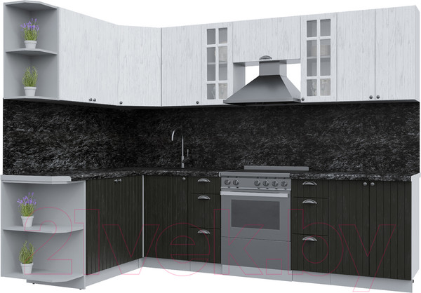 Изображение товара Кухонный гарнитур Интерлиния Берес 1.7x2.8 левая (дуб английский/дуб полярный/кастилло темный)