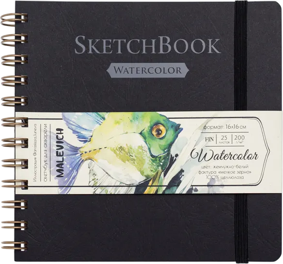 Изображение товара Скетчбук Малевичъ White Swan / 401480 (25л, черный)