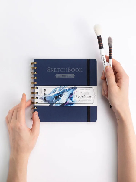 Изображение товара Скетчбук Малевичъ White Swan / 401479 (25л, синий)