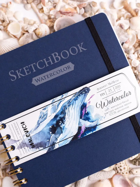 Изображение товара Скетчбук Малевичъ White Swan / 401479 (25л, синий)