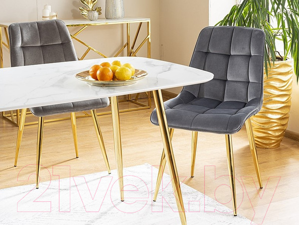 Изображение товара Стул Signal Chic Velvet (серый/золото)