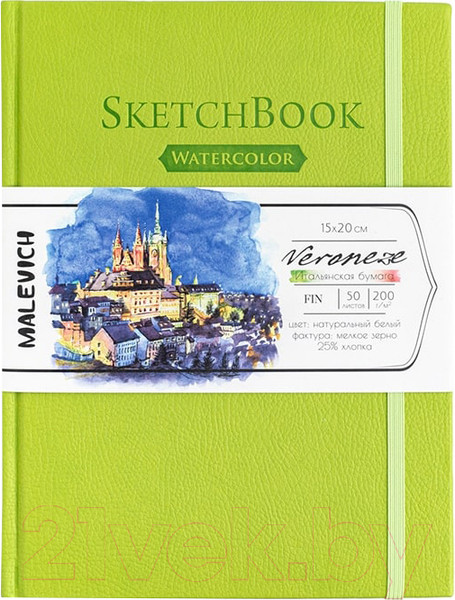Изображение товара Скетчбук Малевичъ Veroneze / 401467 (50л, салатовый)