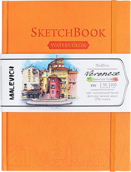 Изображение товара Скетчбук Малевичъ Veroneze / 401466 (50л, оранжевый)
