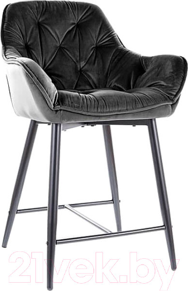 Изображение товара Стул барный Signal Cherry H-2 Velvet (Bluvel 19 черный/черный матовый)