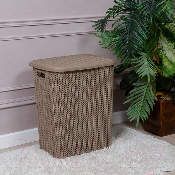 Изображение товара Корзина для белья Violet Вязь / 206022 (60л, шоколад)