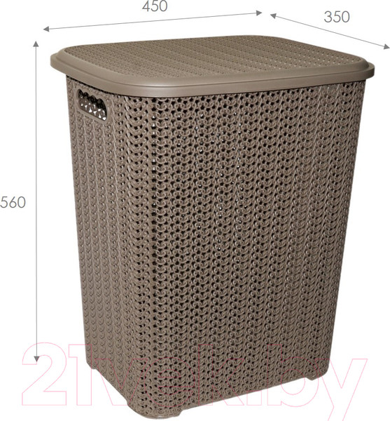 Изображение товара Корзина для белья Violet Вязь / 206022 (60л, шоколад)
