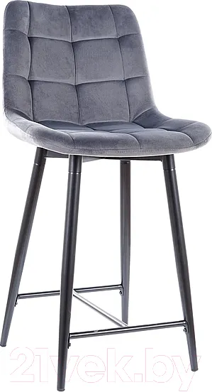 Изображение товара Стул барный Signal Chic H-2 Velvet (Bluvel 14 серый/черный)