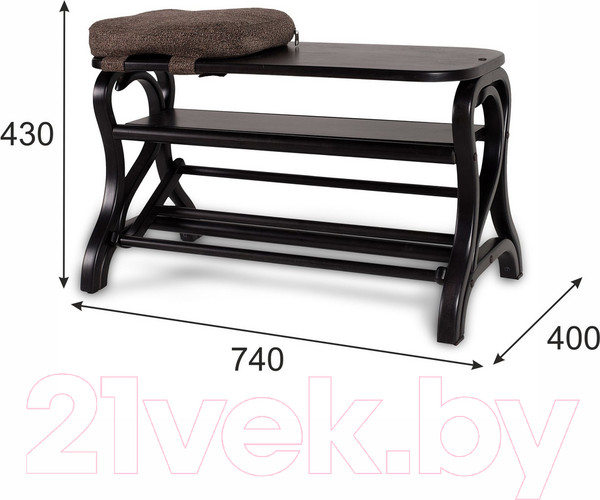 Изображение товара Тумба в прихожую Мебелик Диана (венге/ткань)