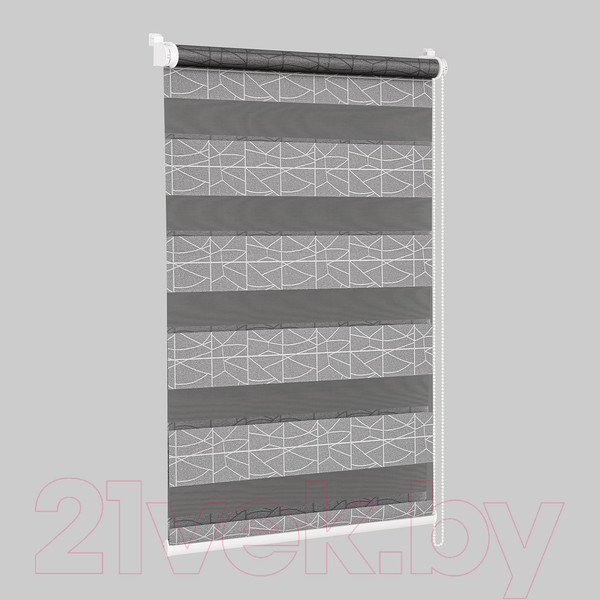 Изображение товара Рулонная штора Delfa Сантайм День-Ночь Роко МКД DN-43056 (57x160, серый)