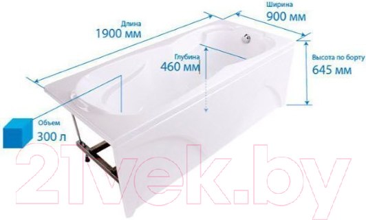 Изображение товара Ванна акриловая Triton Персей Экстра 190x90