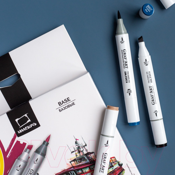 Изображение товара Набор маркеров Малевичъ GrafArt Brush / 190902 (24 цвета, базовый)