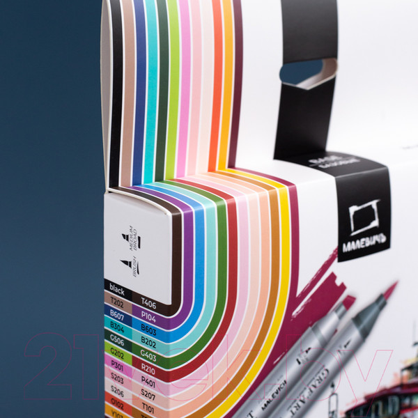 Изображение товара Набор маркеров Малевичъ GrafArt Brush / 190902 (24 цвета, базовый)