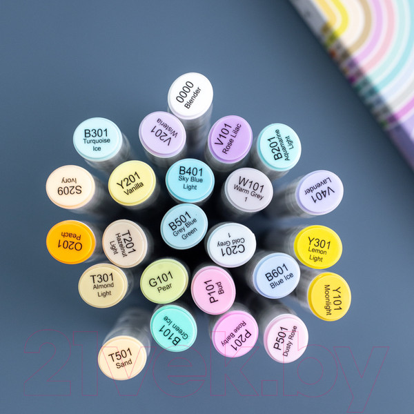 Изображение товара Набор маркеров Малевичъ GrafArt Brush / 190909 (24 цвета, светлые тона)