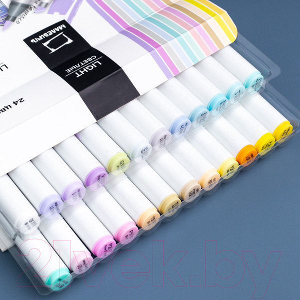 Изображение товара Набор маркеров Малевичъ GrafArt Brush / 190909 (24 цвета, светлые тона)