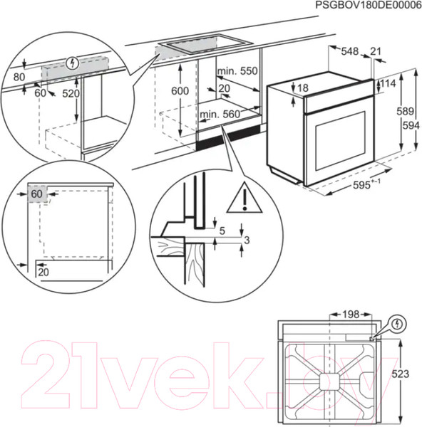 Изображение товара Электрический духовой шкаф Electrolux EOF3H70X