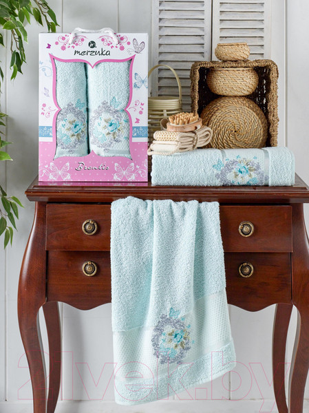 Изображение товара Набор полотенец Merzuka Brentis 50x90/70x140 / 10675 (мятный)