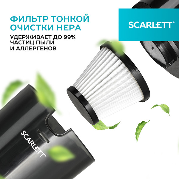 Изображение товара Вертикальный пылесос Scarlett SC-VC80H23 (белый/бирюзовый)