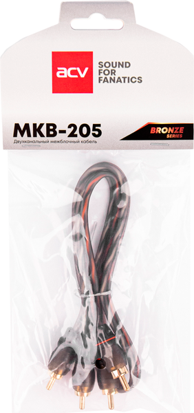 Изображение товара Межблочный кабель для автоакустики ACV Bronze MKB205 (0.5м)
