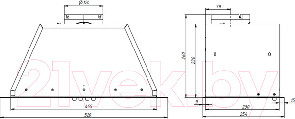 Изображение товара Вытяжка скрытая Elikor Врезной блок Bios 52П-450 / 221218 (белый)