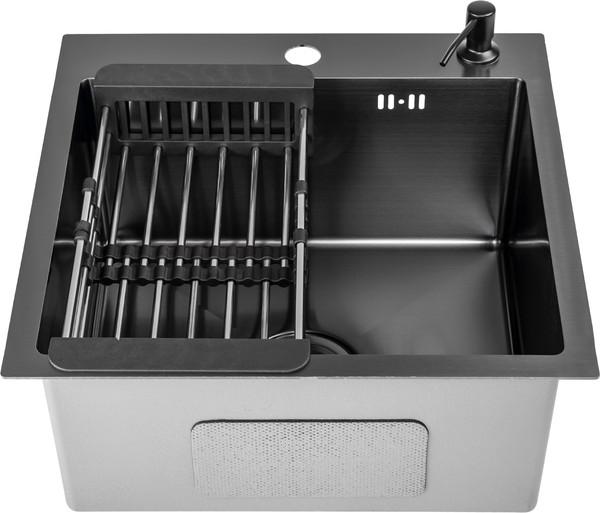 Изображение товара Мойка кухонная Saniteco 4848 Nano (с сифоном, дозатором и коландером)