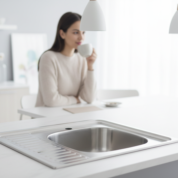 Изображение товара Мойка кухонная Saniteco 6060-R (с сифоном)