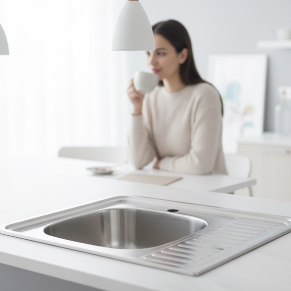 Изображение товара Мойка кухонная Saniteco 6060-L (с сифоном)