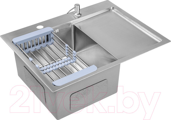 Изображение товара Мойка кухонная Saniteco 6550-L (с сифоном, дозатором и коландером)
