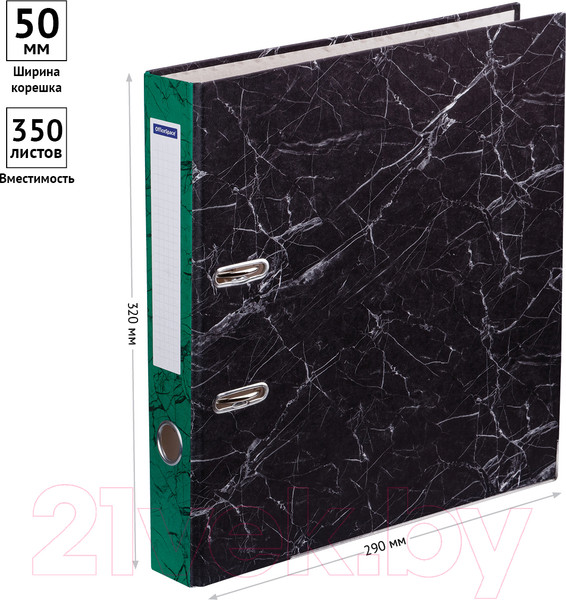 Изображение товара Папка-регистратор OfficeSpace 274409 (черный/зеленый)