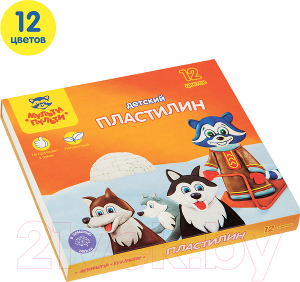 Изображение товара Пластилин Мульти-пульти Енот на Аляске / ДП_10235 (12цв)