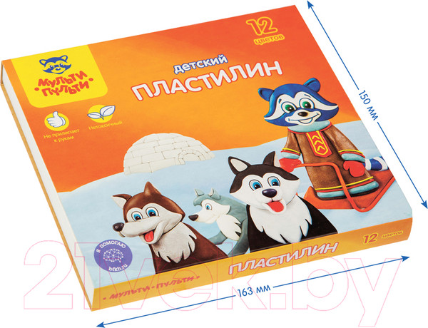 Изображение товара Пластилин Мульти-пульти Енот на Аляске / ДП_10235 (12цв)