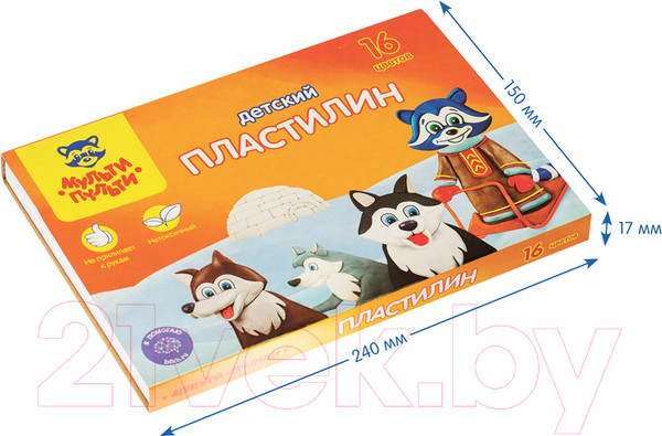 Изображение товара Пластилин Мульти-пульти Енот на Аляске / ДП_10236 (16цв)