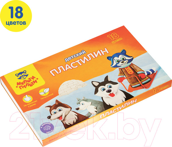 Изображение товара Пластилин Мульти-пульти Енот на Аляске / ДП_10237 (18цв)